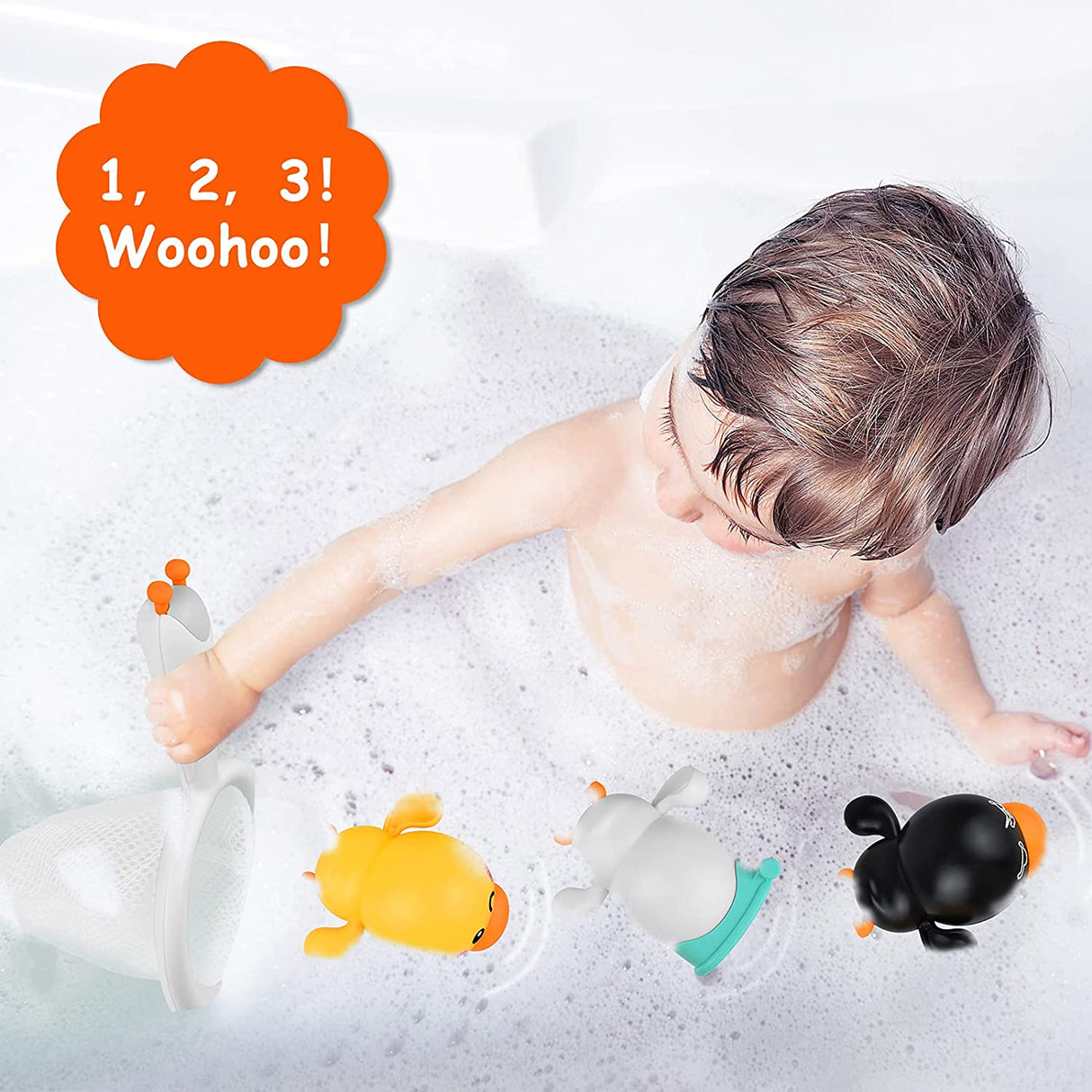 LiKee Juguetes de baño para bebés, juguetes flotantes de cuerda, juegos de piscina, juegos de agua - B093T5GP7K