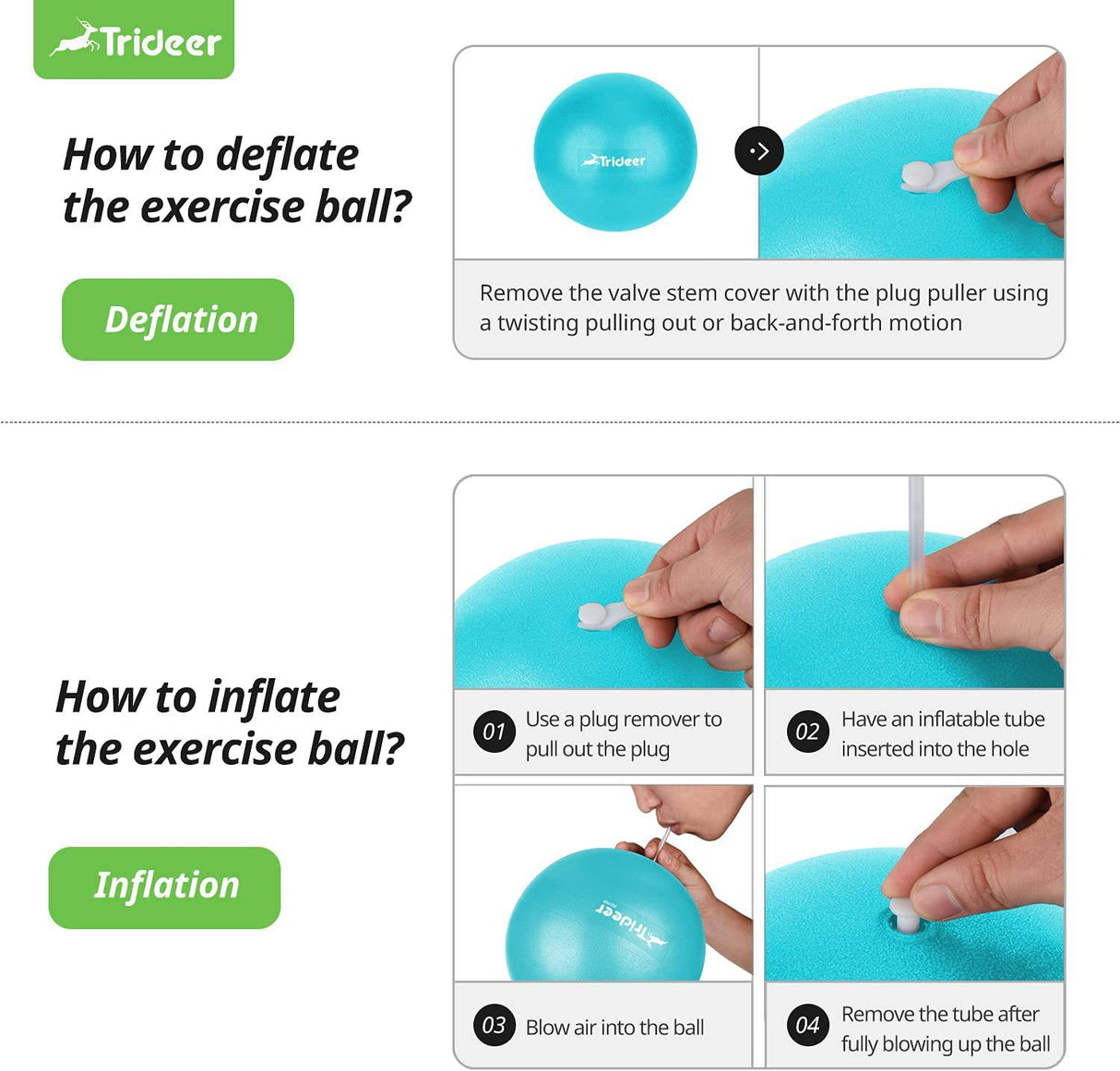 Trideer Pelota de pilates Pelota de núcleo de 9 pulgadas, pequeña pelota de ejercicio con guía de ejercicio Barre Ball Bender Ball Mini pelota de yoga para pilates, yoga, entrenamiento básico, terapia física, equilibrio, estabilidad, estiramiento