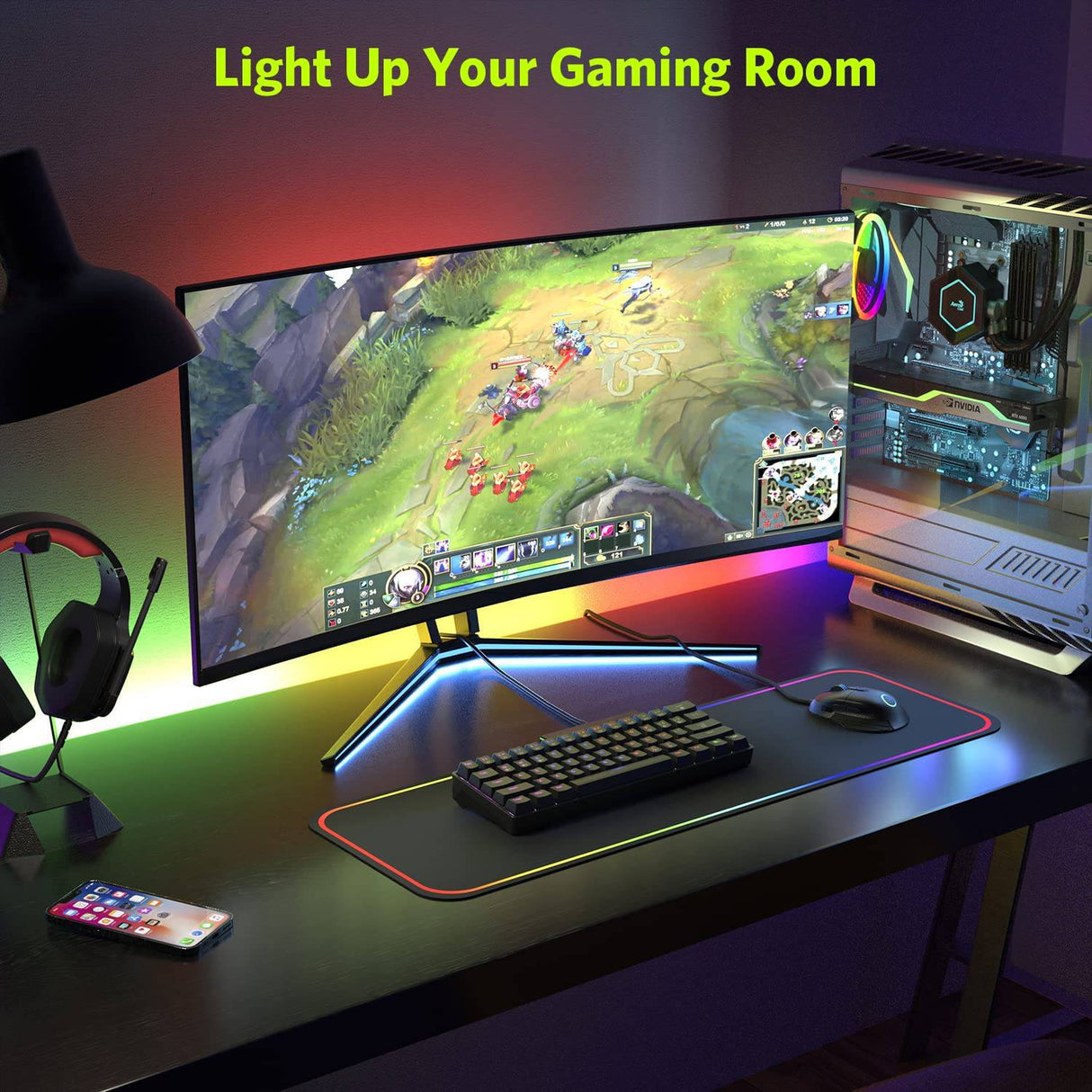 Fiodio 61 teclas RGB inalámbrico y teclado mecánico para juegos con cable con interruptores azules, sonido de clic audible Arco iris portátil compacto mini teclado de oficina para juegos de PC con Windows, (F-SG61)