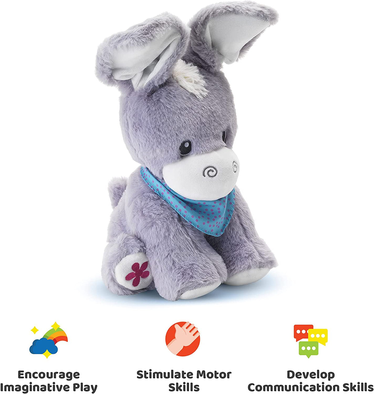 KiddoLab Lindo animal de peluche Peek-A-Boo Donkey - Juguetes para bebés de 6 a 12 y 18 meses de edad - KL-PKBD-MT09