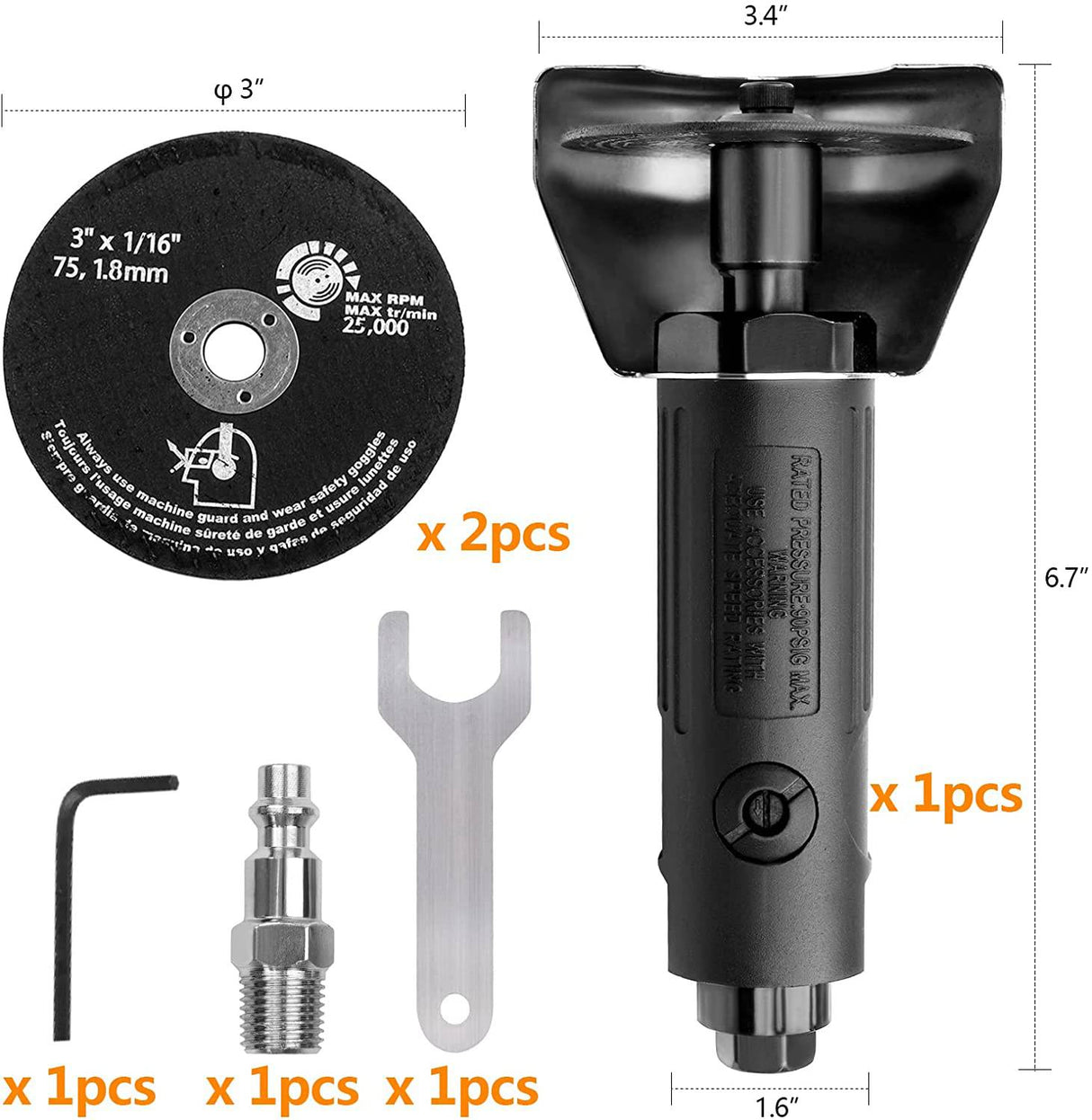 YON.SOU. Herramienta de corte de aire con 2 ruedas de corte de amoladora de troquel de 3 pulgadas, herramienta de corte de hoja de metal neumática, herramienta de corte de corte de aire de alta resistencia - DIGVICE MX