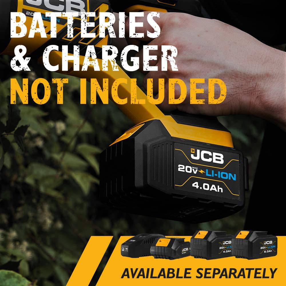 JCB Tools - Herramienta eléctrica de sierra de sable inalámbrica JCB de 20 V - Sin batería - Para demolición, remodelación, corte de paneles de yeso, corte de ramas, madera, plástico, metal, poda - Unidad desnuda - DIGVICE MX