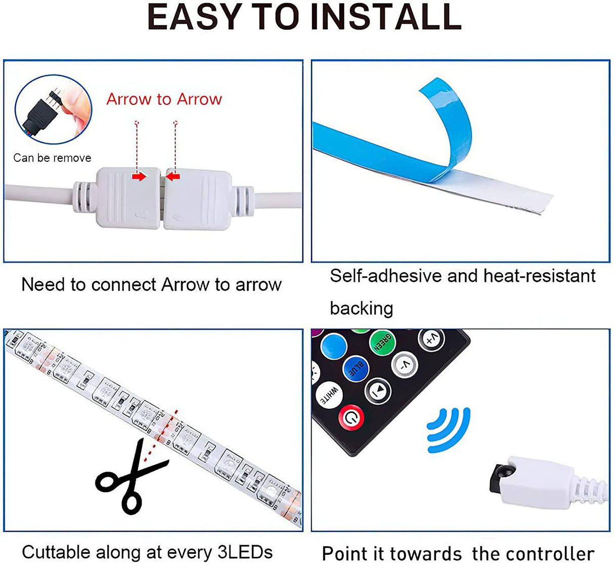 SANWO Tira de luces LED, tira de luces LED RGB de 65,6 pies, control de aplicación para iluminación de habitación, kits de luces de cinta que cambian de color con mando a distancia, tira LED de sincronización de música flexible - DIGVICE MX
