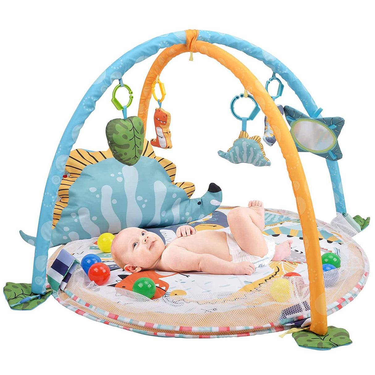 BATTOP Tapete de juegos para bebés, gimnasio de actividades con hoyo de pelota, tapete 4 en 1 para el tiempo boca abajo para bebés y niños pequeños, con juguetes sensoriales - DIGVICE MX