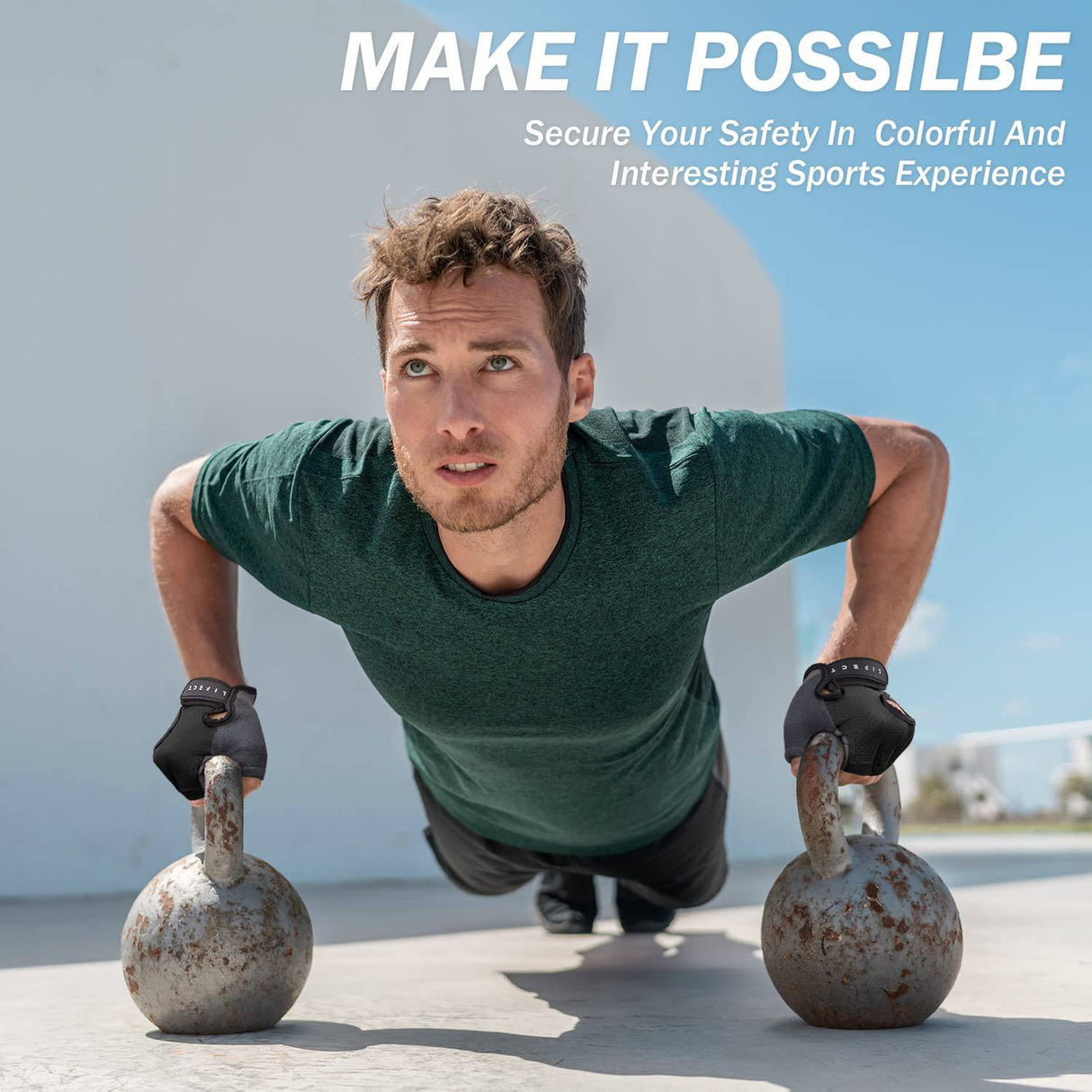 LIFECT Freedom - Guantes de entrenamiento, guantes cortos sin dedos para levantamiento de pesas con nudillos con espalda abierta curvada, para levantamiento de pesas, gimnasio, mujeres y hombres