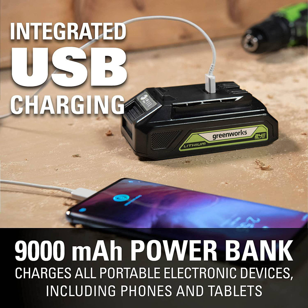 Greenworks - Herramientas eléctricas CK24L1520, con kit de batería, color verde - DIGVICE MX