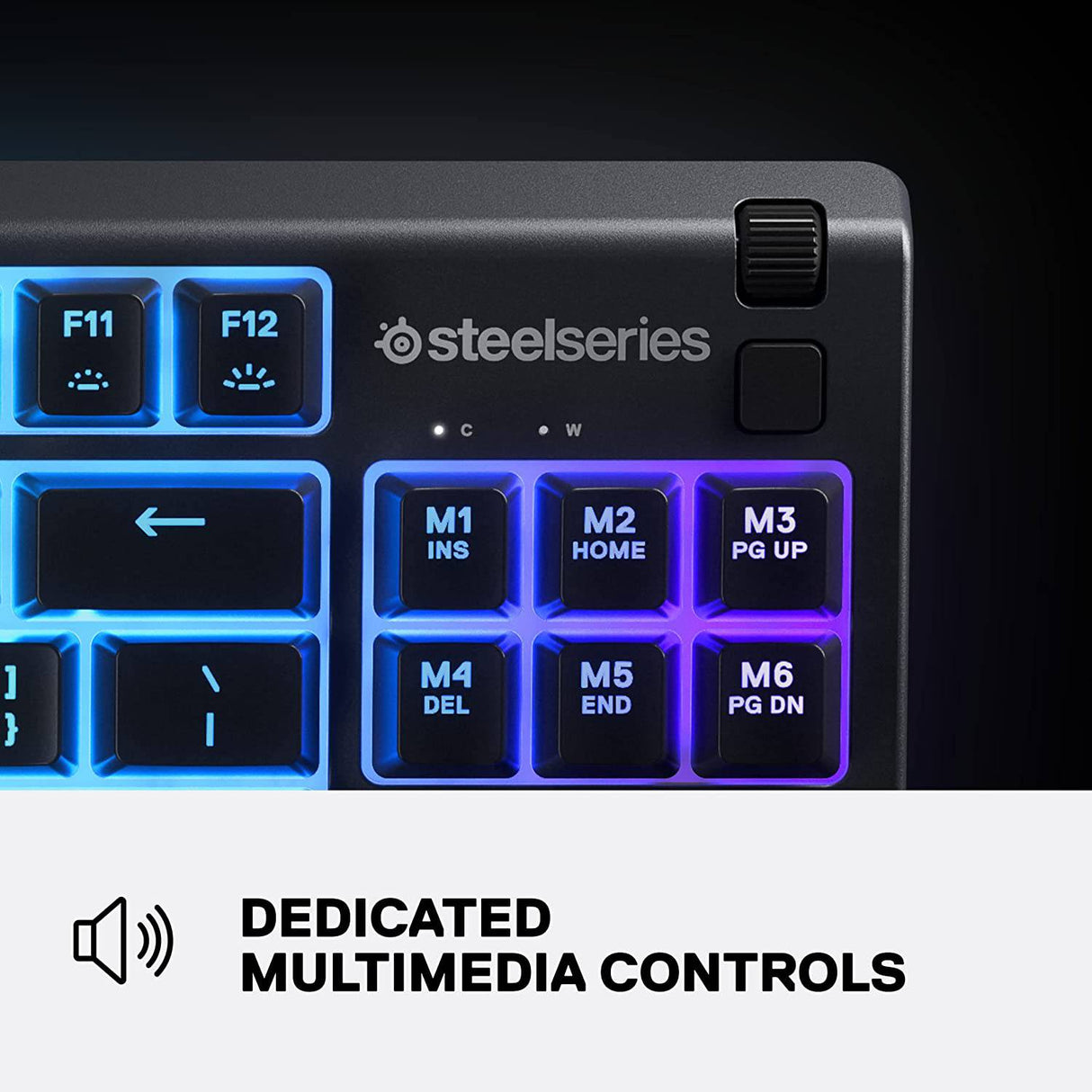 SteelSeries Apex 3 TKL RGB - Teclado para juegos - Factor de forma compacto sin llave - Iluminación RGB de 8 zonas - IP32 resistente al agua y al polvo - Interruptor de juego silencioso - Anti-ghosting de grado de juego