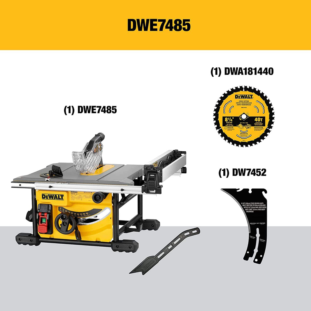 Sierra de mesa DEWALT para el lugar de trabajo, compacta, 8-1/4 pulgadas (DWE7485) - DIGVICE MX