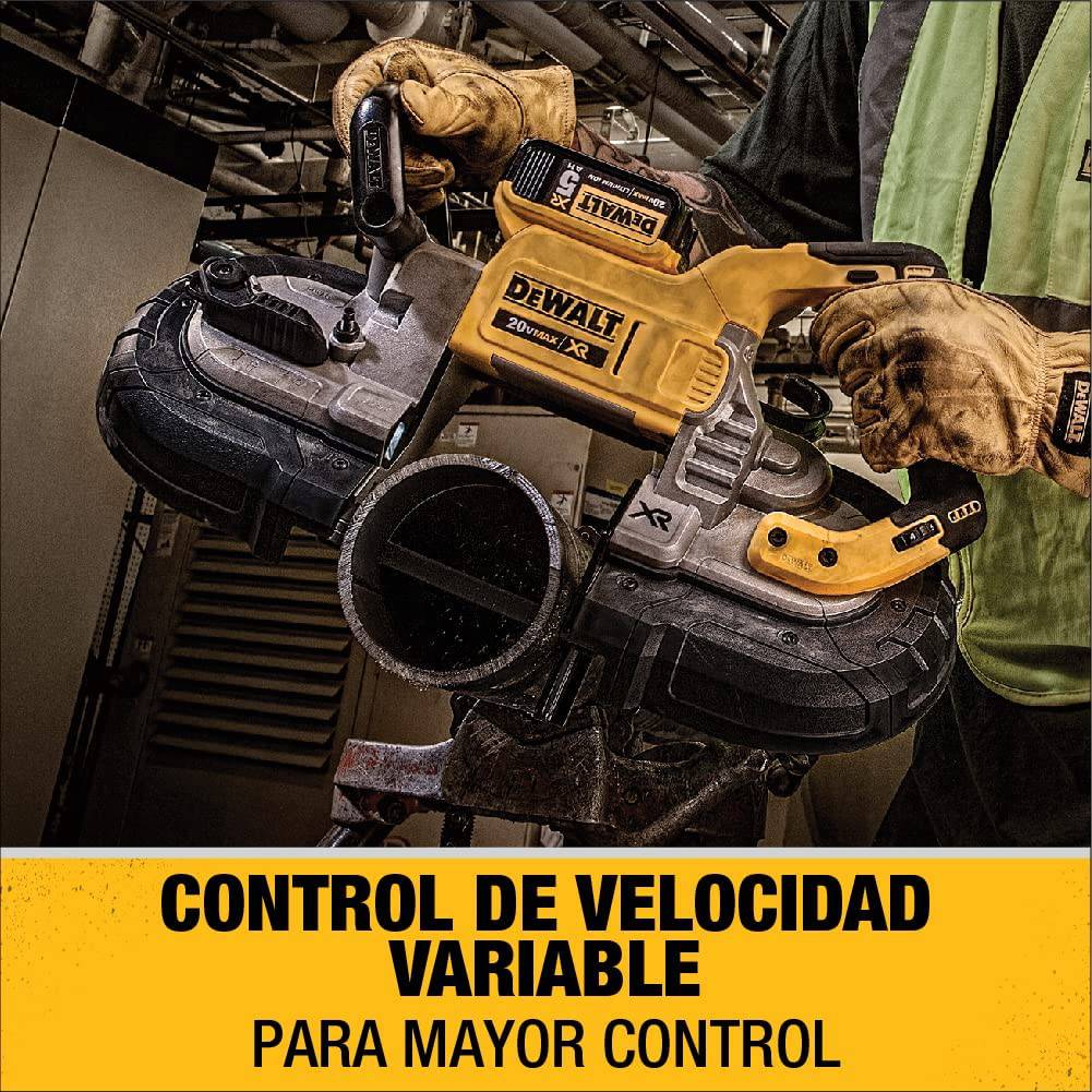 Sierra de cinta portátil DEWALT 20V MAX*, corte profundo, solo herramienta (DCS374B) - DIGVICE MX
