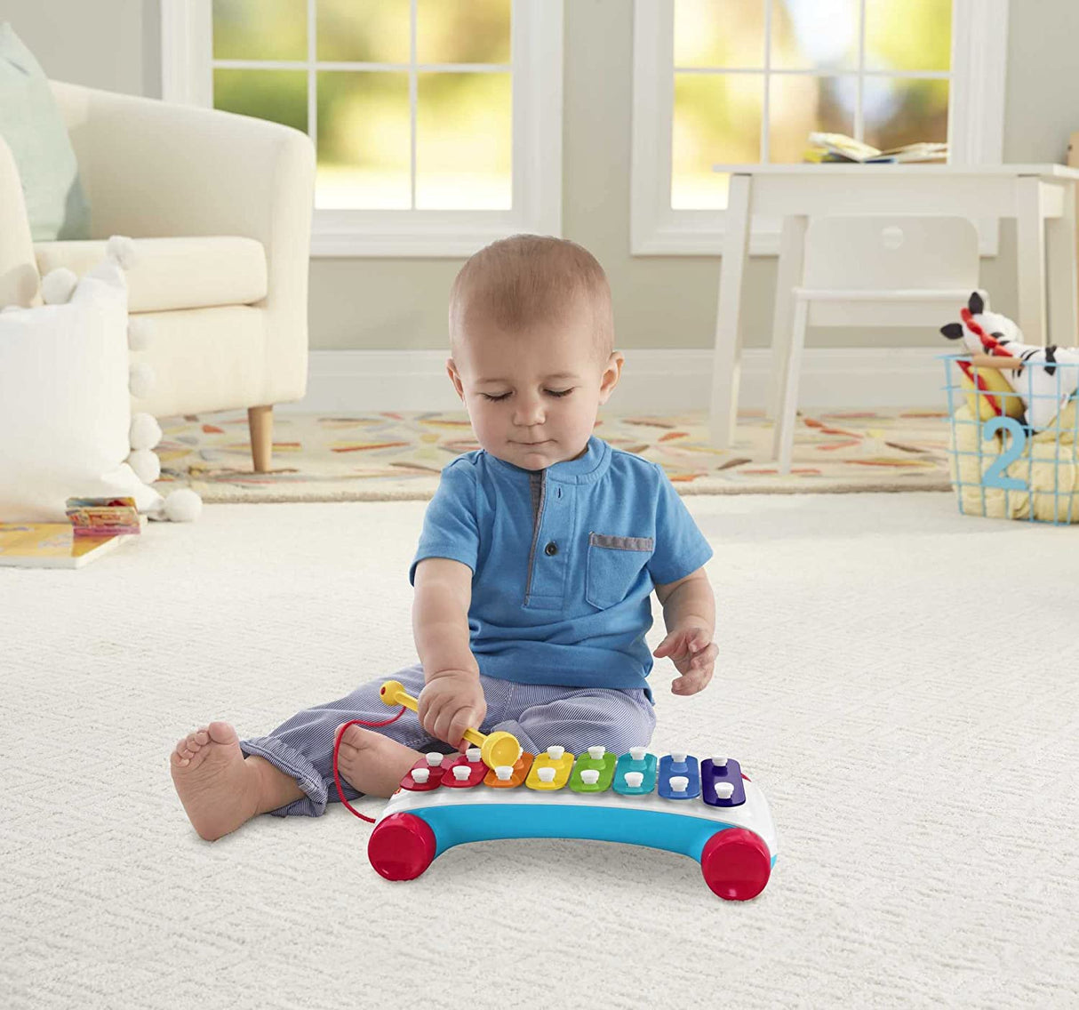 Fisher-Price Xilófono clásico, juguete para niños pequeños, instrumento musical de simulación para niños de 18 meses en adelante - CMY09
