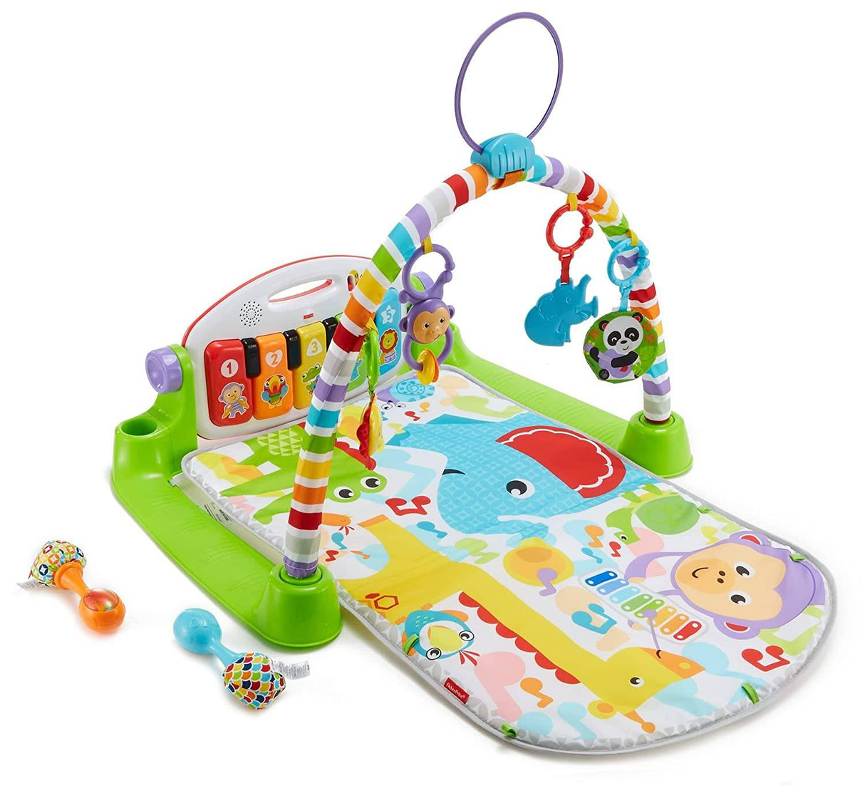 Fisher-Price Deluxe Kick & Play Piano Gimnasio y maracas - DIGVICE MX