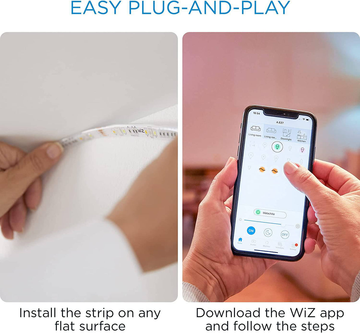 WiZ Connected 9ft Smart WiFi Color LightStrip Base Kit Plus Extension, 16 millones de colores, compatible con Alexa y Google Home Assistant, no requiere concentrador - DIGVICE MX