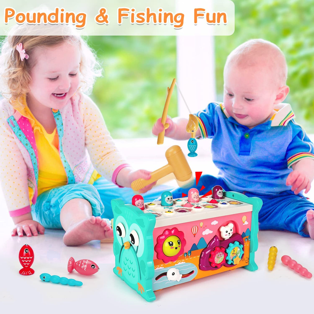 Qirptey - Cubo de actividades 8 en 1 para niños pequeños - B0B42PJQ9P