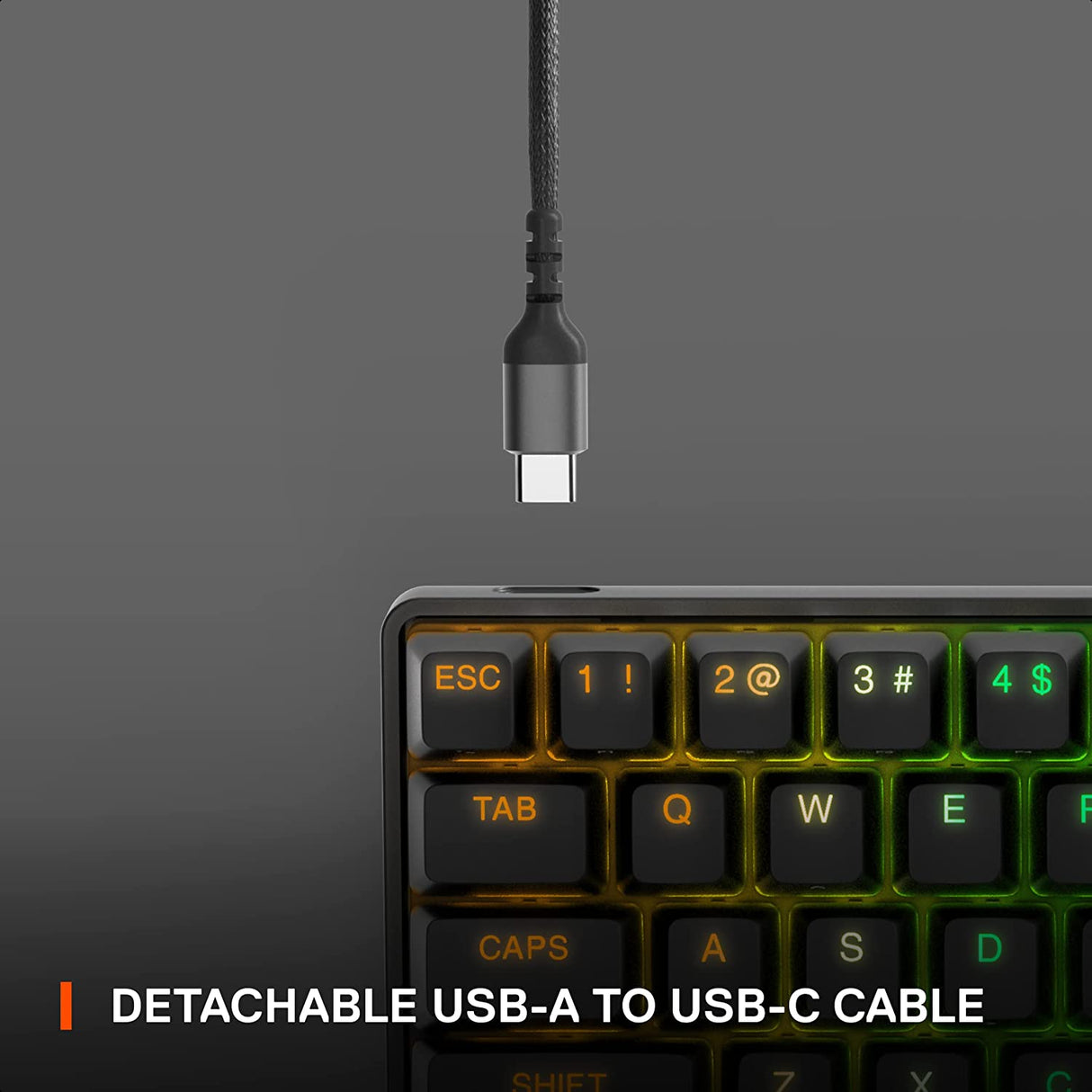 SteelSeries Apex Pro Mini Teclado mecánico para juegos – El teclado más rápido del mundo – Actuación ajustable – Factor de forma compacto del 60 % – RGB – Teclas PBT – USB-C