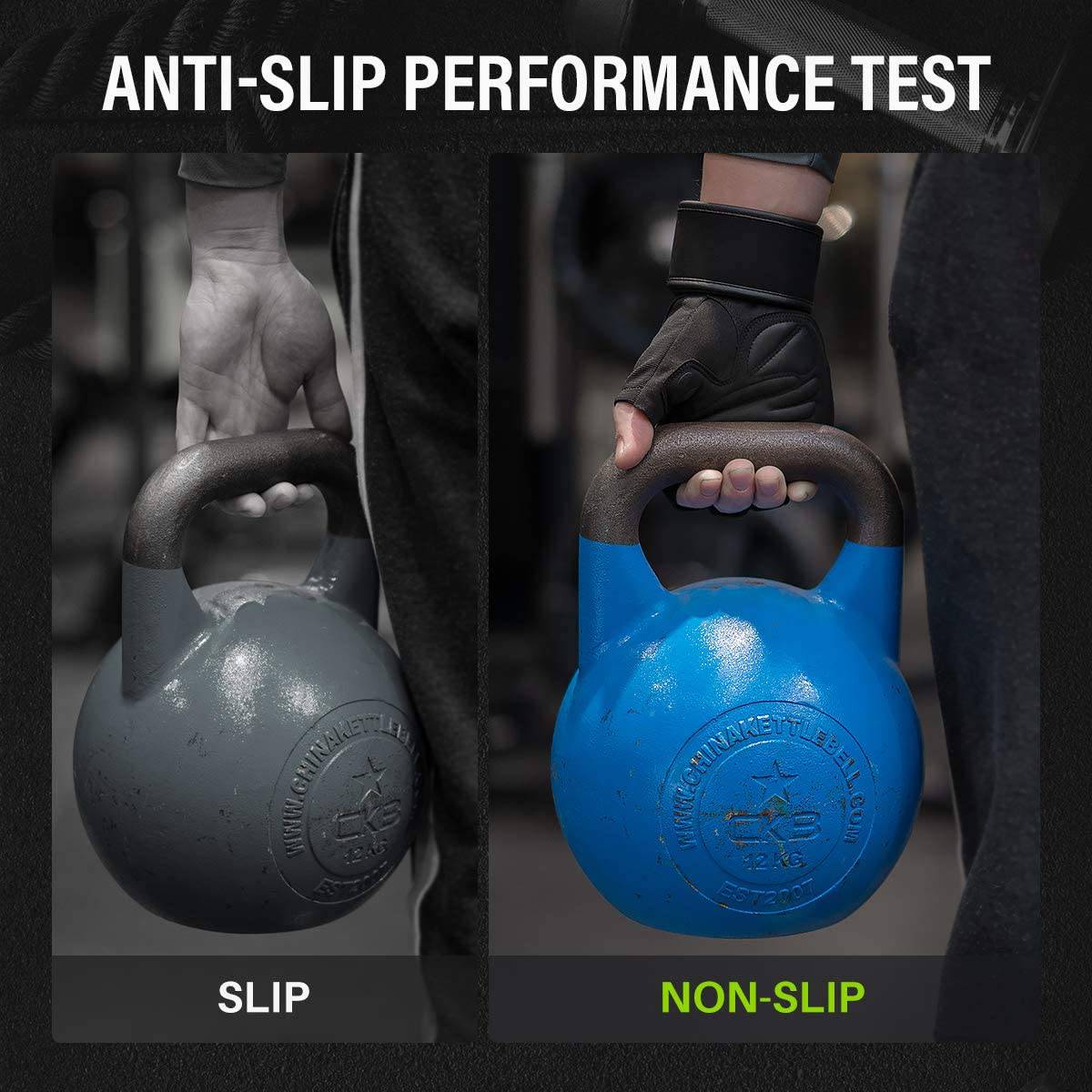 Trideer Guantes de Entrenamiento Acolchados para Hombres - Guantes de Levantamiento de Pesas para Gimnasio con Muñequera, Protección Completa para la Palma y Empuñaduras Extra