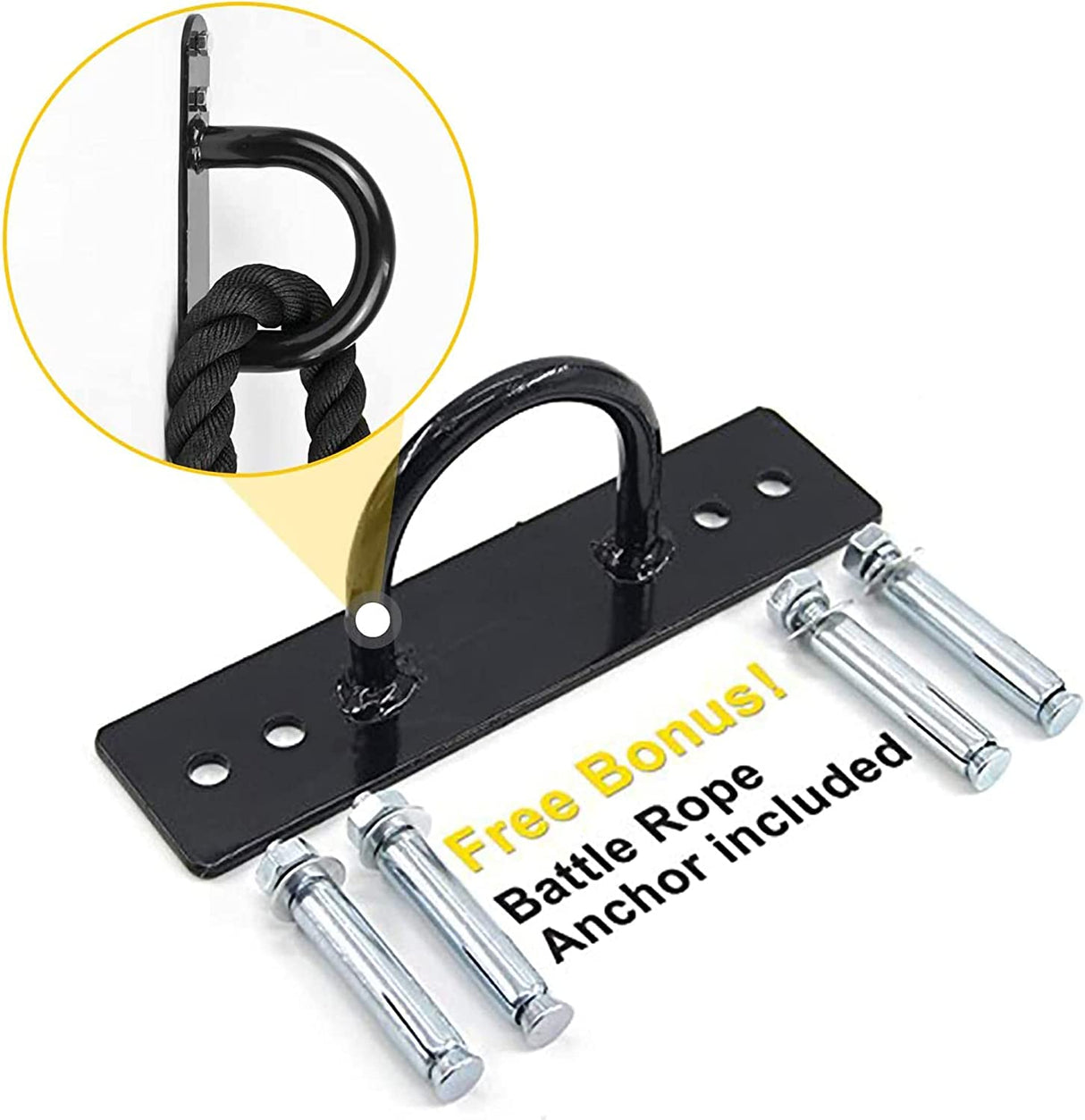 POWER GUIDANCE Cuerda de batalla, 1.5 pulgadas de diámetro Poly Dacron 30 pies de longitud Equipo de ejercicio para gimnasio en casa y entrenamiento al aire libre, ancla de cuerda de batalla incluida