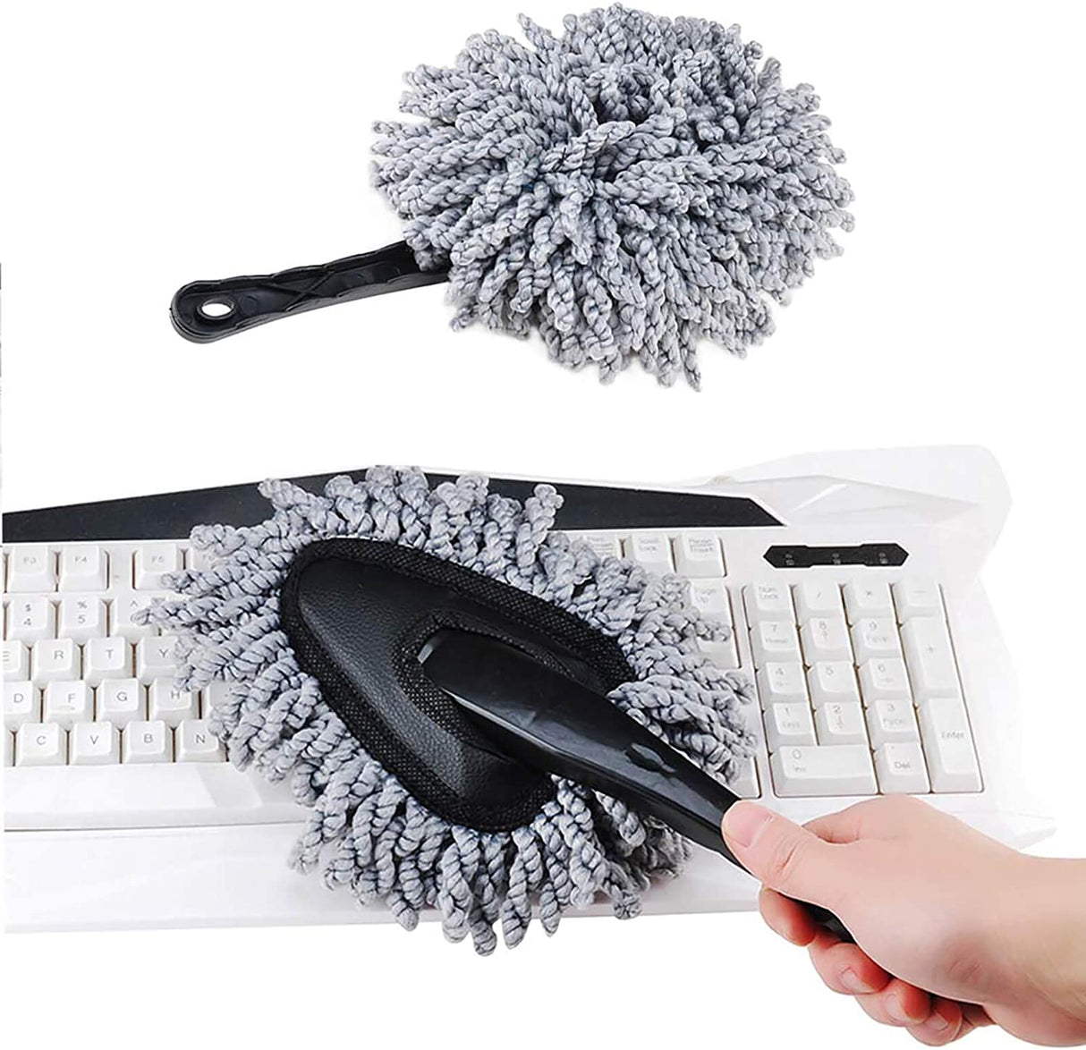 IPELY 2 Pack Super Soft Microfiber Car Dash Duster Brush para la limpieza del coche Hogar Cocina Ordenador Cepillo de limpieza Herramienta para quitar el polvo