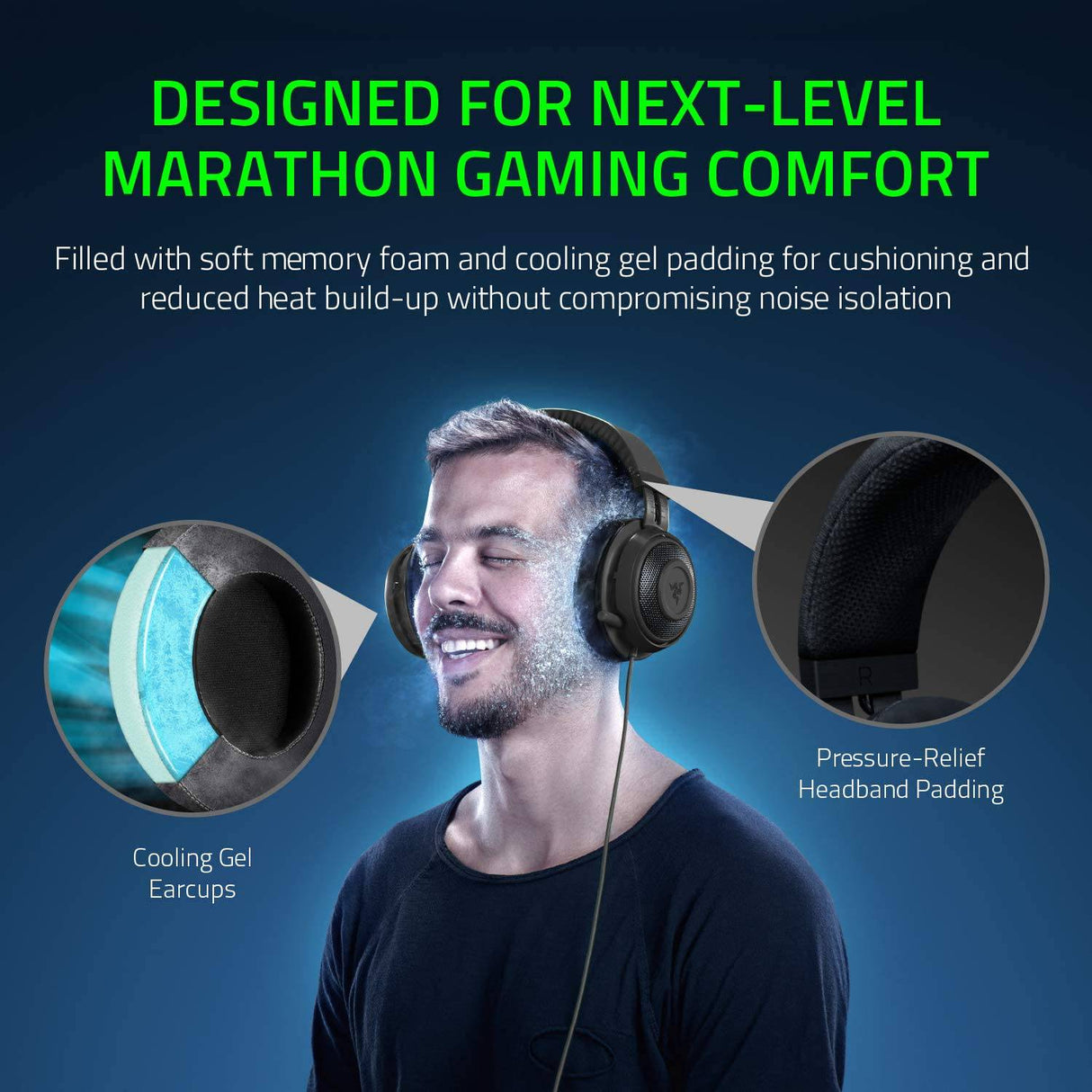 Razer Kraken Tournament Edition THX 7.1 Auriculares para juegos con sonido envolvente: Micrófono retráctil con cancelación de ruido - USB DAC - Para PC, PS4, PS5, Nintendo Switch, Xbox One, Xbox Series X y S, Móvil - Negro