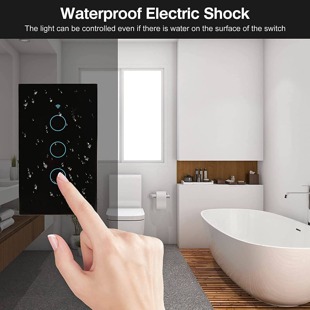 Smartyuns WiFi Interruptor de luz inteligente negro, interruptor de luz táctil con indicador LED, interruptor de pared estándar de EE. UU. Compatible con Alexa, asistente de Google, aplicación "SmartLife" (interruptor de luz de 3 marchas negro) - DIGVICE MX