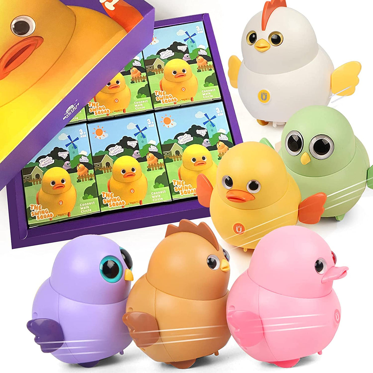 YONGSHUO Baby Electric Walking Animal Team Chick, Ducks, Owl, Funny Magnetic Swinging Squad Juguetes para niños- B08Z7NBVC6