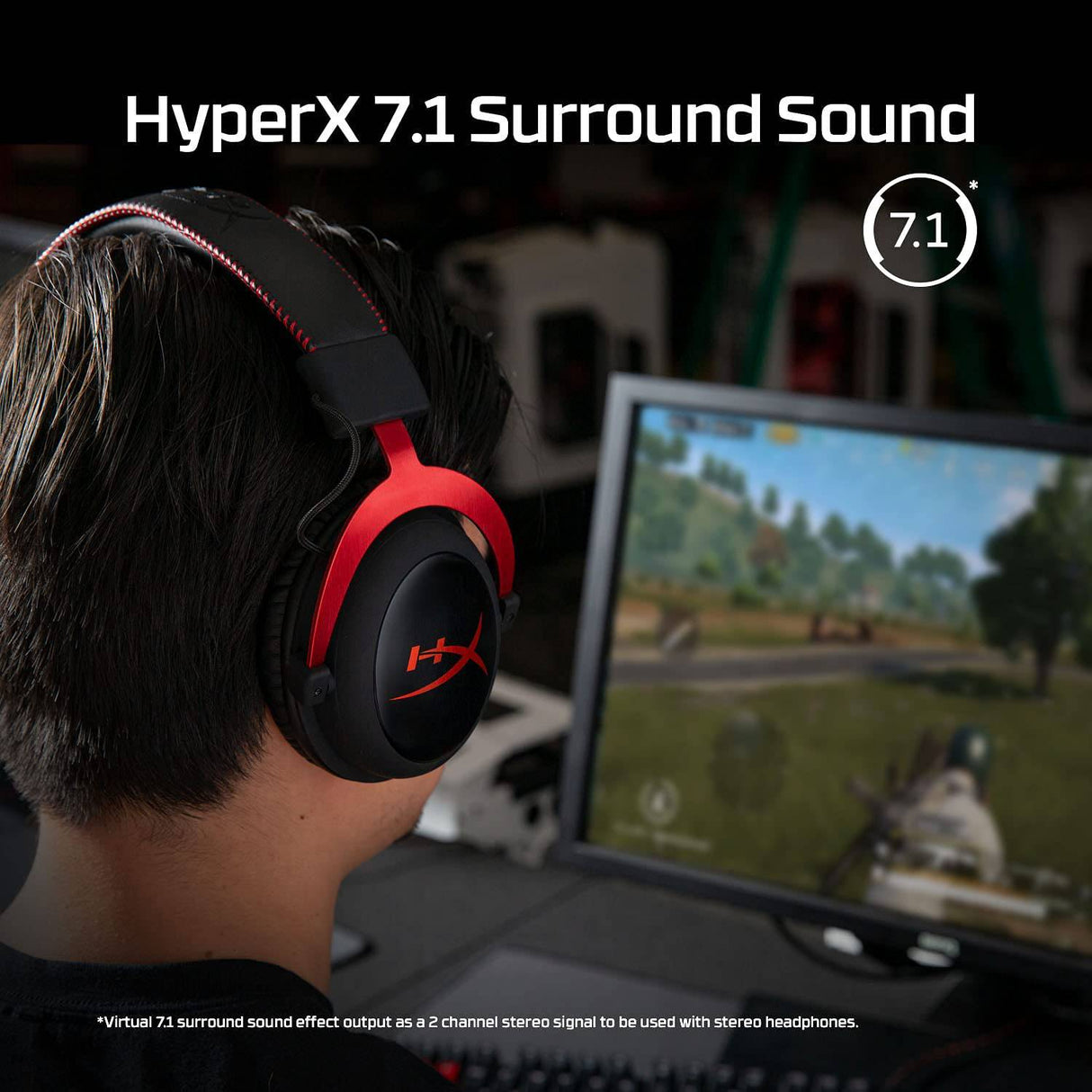 HyperX Cloud II - Auriculares para juegos, sonido envolvente 7.1, almohadillas de espuma viscoelástica, marco de aluminio duradero, micrófono desmontable, funciona con PC, PS5, PS4, Xbox Series X|S, Xbox One - Rojo