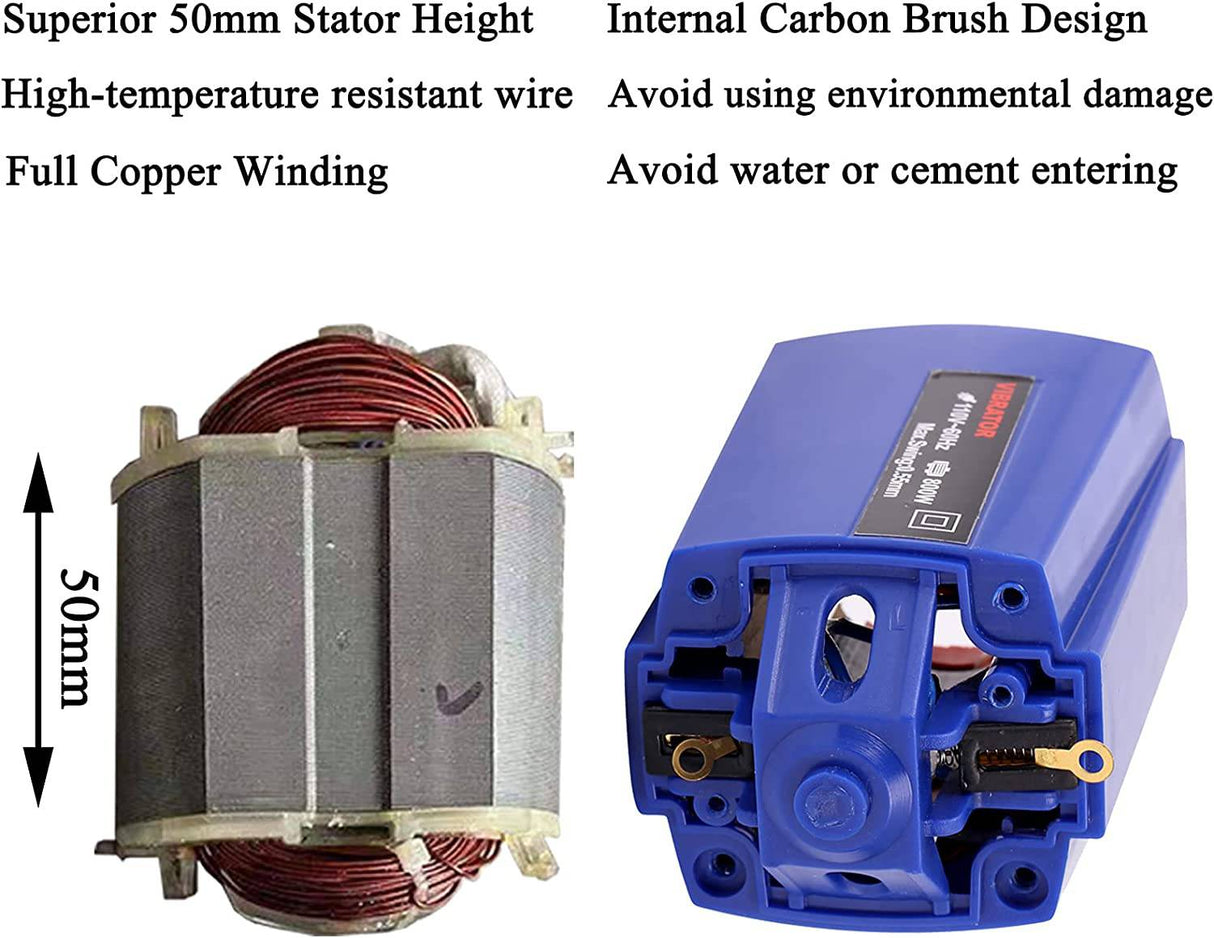 Bizoepro Portable 13000 RPM Concreto Vibrador 800W 3/4 HP Operado a Mano Eliminar Burbujas de Aire Portátil Construcción Vibrador - DIGVICE MX