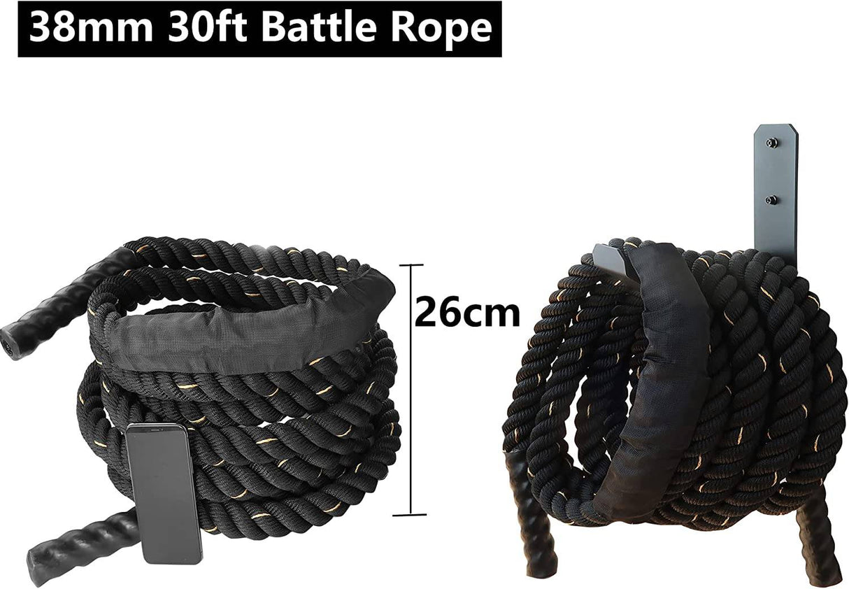 Hemacudy Gancho de Almacenamiento de Cuerda de Ejercicio, Soporte de Almacenamiento de Cuerda de Montaje en Pared para Cuerda de Ejercicio Cuerda de Batalla en Gimnasio en Casa o Gimnasio Comercial