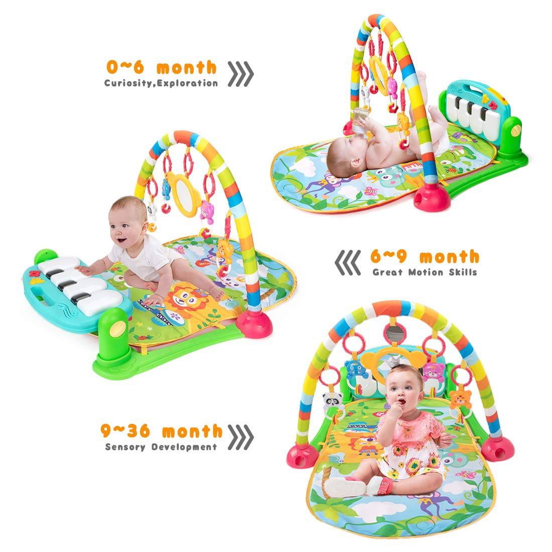 UNIH Baby Gym Play Mats, Kick and Play Piano Gym Centro de actividades para bebés - DIGVICE MX