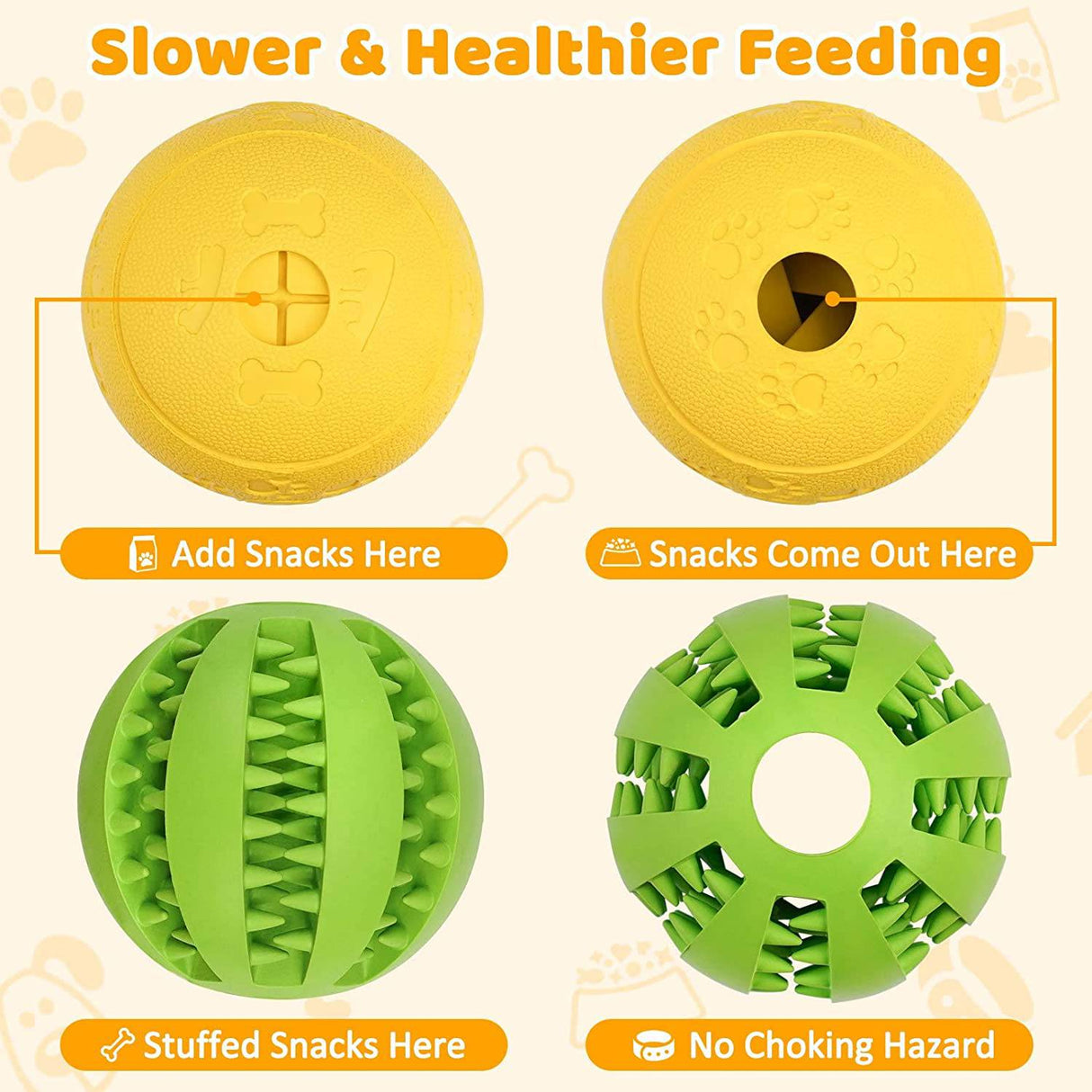 HIPPIH - Juguetes interactivos para perros cachorros, paquete de 2, juguetes de rompecabezas, pelotas, juguetes para perros dispensadores de golosinas - DIGVICE MX