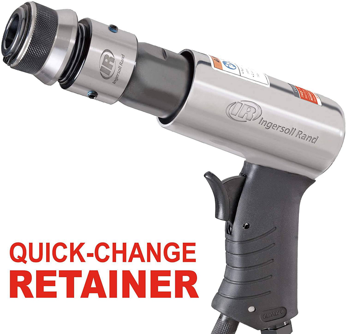 Ingersoll Rand 114GQC Martillo neumático - Juego de cinceles de 3 piezas con punzón cónico, cortador de paneles, cincel plano, carrera de 2-5/8 pulgadas, 3500 BPM, liviano, compacto, gris - DIGVICE MX