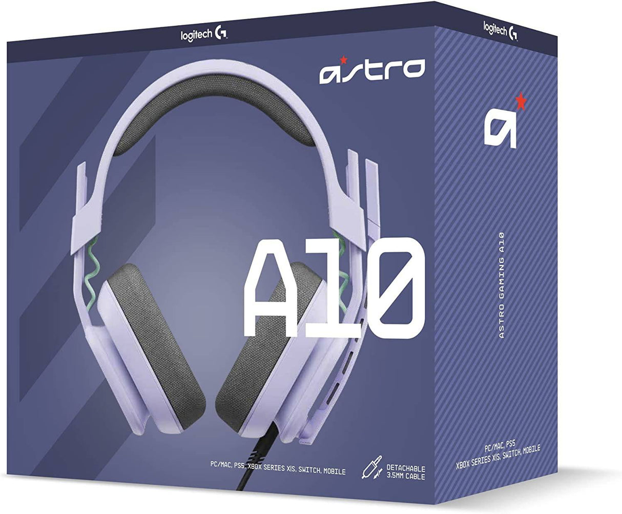 Astro A10 Gen 2 - Auriculares para juegos con cable - Auriculares para juegos sobre la oreja con micrófono abatible para silenciar, controladores de 32 mm, para Xbox Series X|S, Xbox One, Playstation 5/4, Nintendo Switch, PC, Mac -Lila