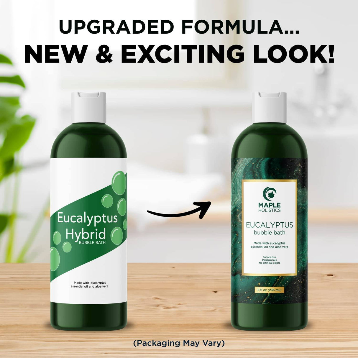 Maple Holistics - Jabón de baño de burbujas de eucalipto premium, baño de burbujas sin sulfato con aceites esenciales relajantes con vitamina E, aceite de baño espumoso para piel seca con aceites de aromaterapia