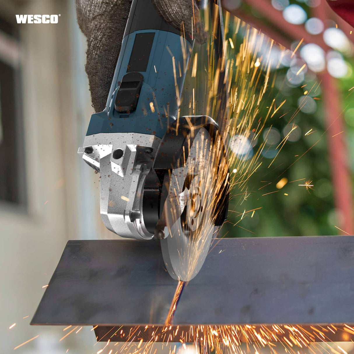 WESCO - Herramienta de amoladora angular de 6 amperios, 11000 RPM, amoladora angular de 4-1/2 pulgadas con mango auxiliar, llave inglesa, protección de seguridad para moler, cortar, 3 ruedas de molienda de metal - DIGVICE MX