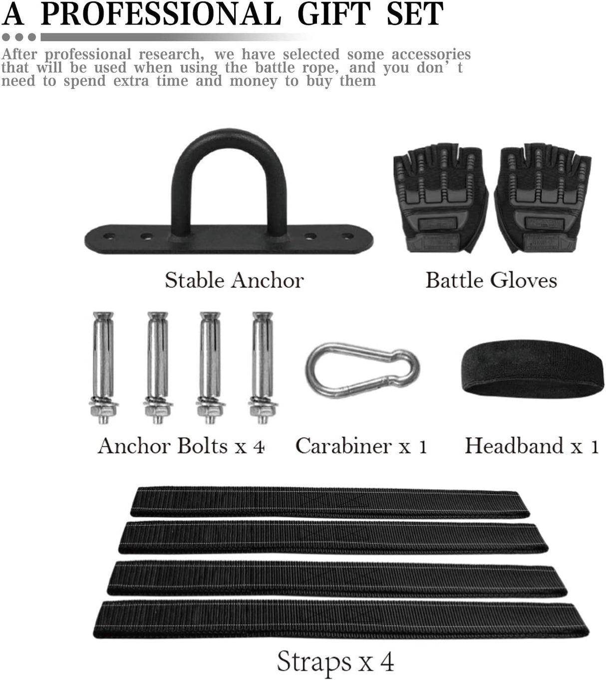 Brobantle - Cuerdas de batalla Cuerda de saltar Cuerda de batalla para entrenamiento de ejercicio