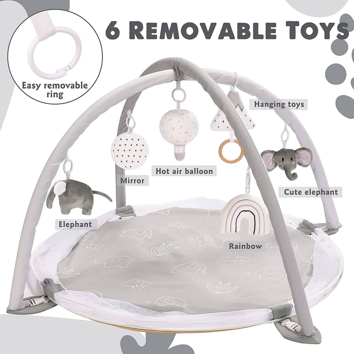 Crisschirs - Gimnasio de actividades para bebés 5 en 1 XL grande y hoyo de pelota - Combinación de gimnasio de actividades para bebés y hoyo de pelota para exploración sensorial y desarrollo de habilidades motoras - DIGVICE MX