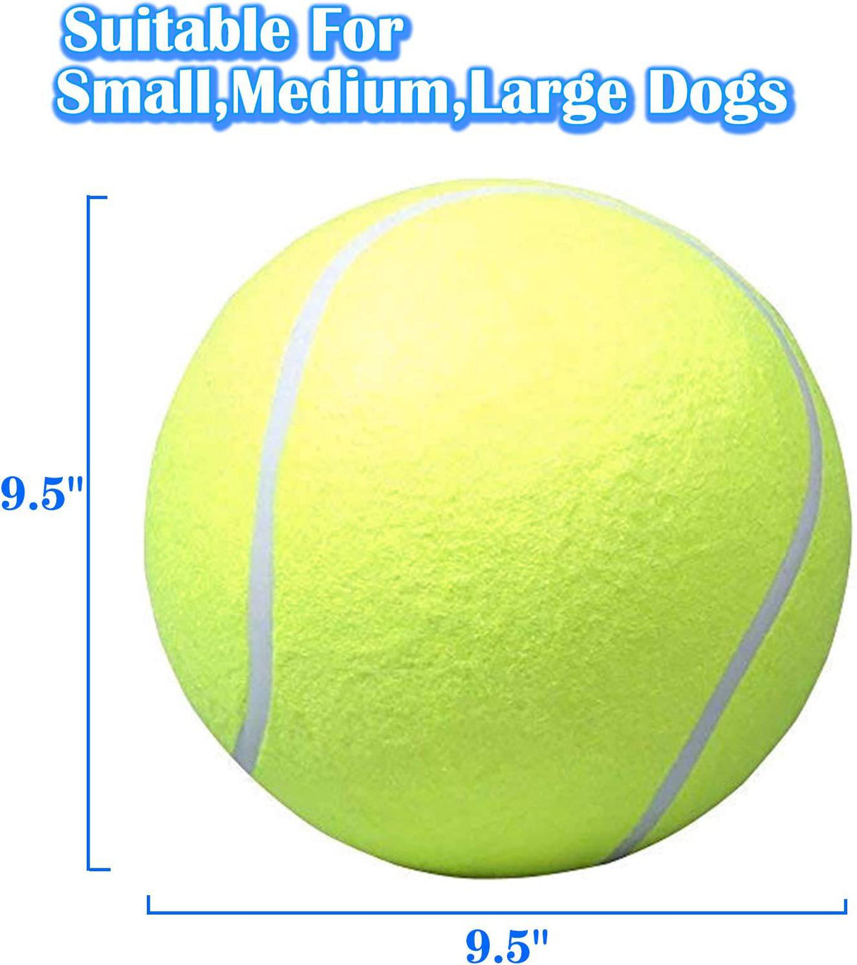 Pelota de tenis para perros Banfeng gigante de 9,5 ", juguetes grandes para mascotas, divertidos deportes al aire libre, pelota para perros, regalo con agujas de inflado - DIGVICE MX