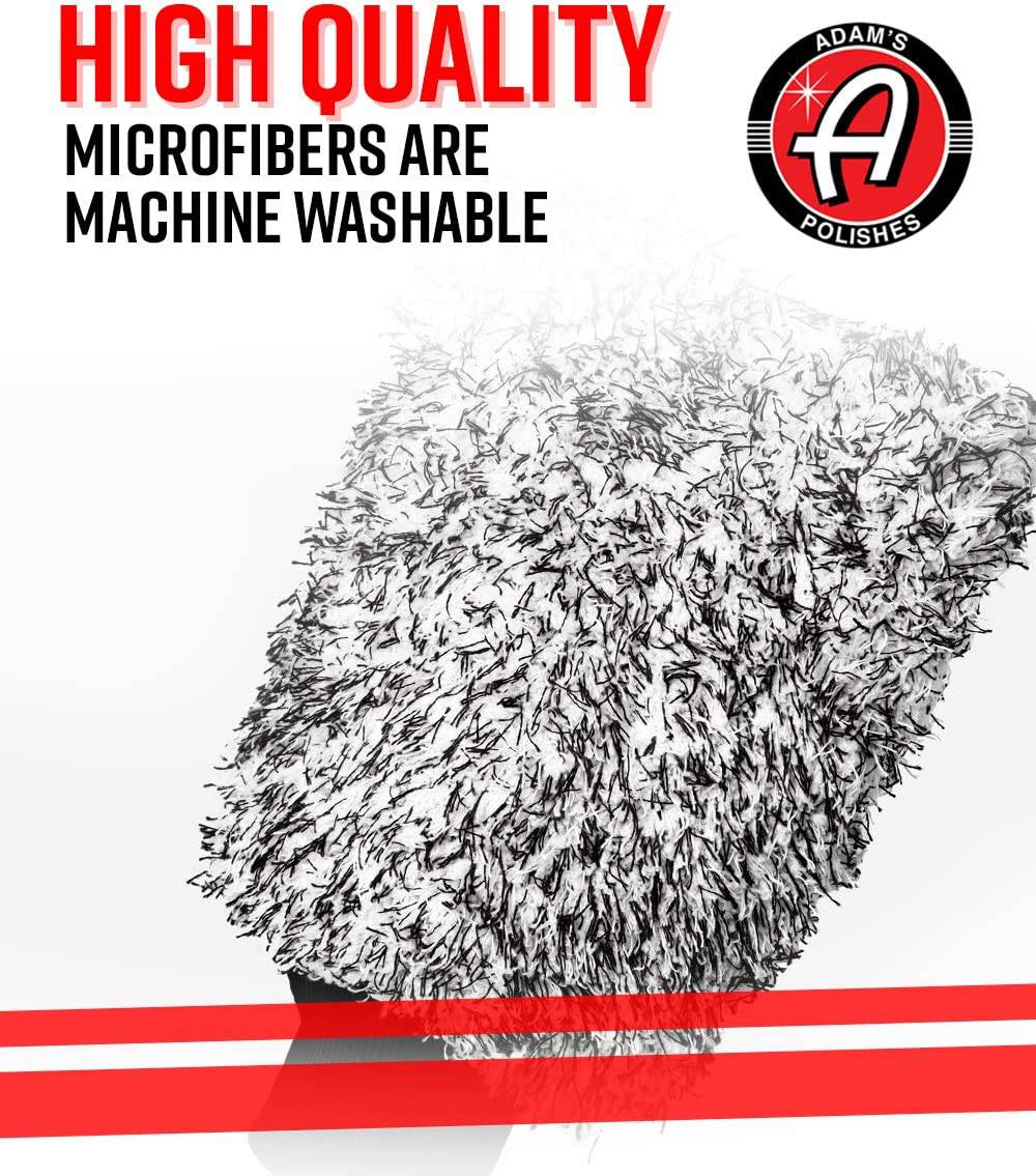 Adam's Guante de lavado de autos de microfibra, esponja para autos envuelta en un material de tela de fibra de felpa suave, lavado seguro con cualquier jabón para autos, cubo, pistola de espuma, cañón de espuma, otros suministros de limpieza