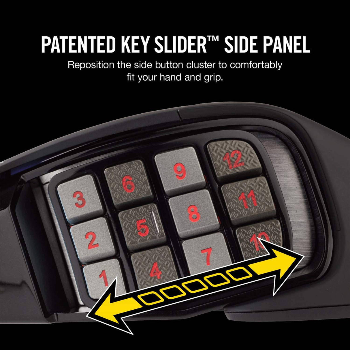 Corsair Scimitar Pro RGB - Ratón para juegos MMO - Sensor óptico de 16 000 DPI - 12 botones laterales programables - Negro