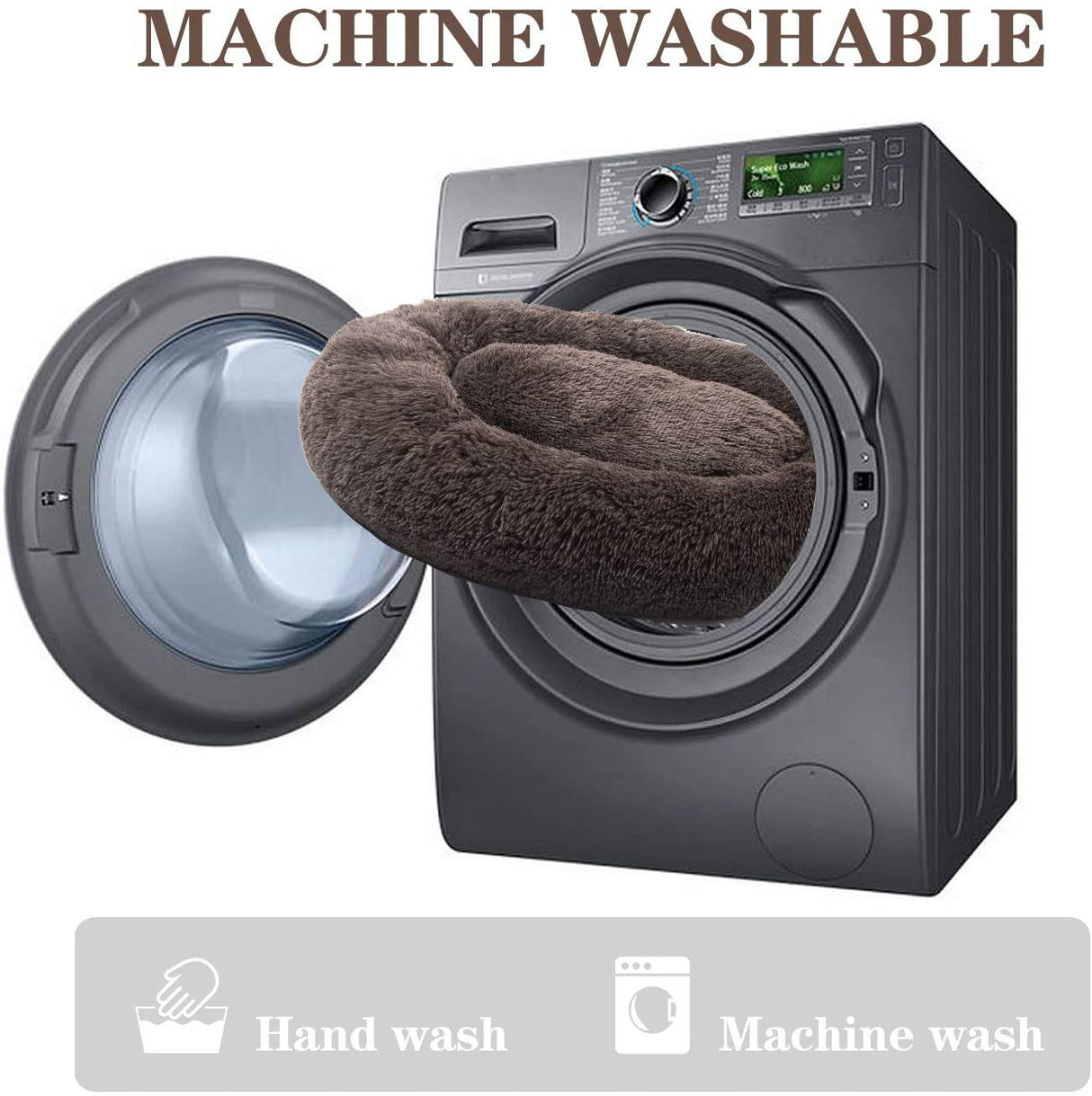 MFOX Calming Dog Bed (XL) para perros medianos y grandes Cama cómoda para mascotas Piel sintética Donut Cuddler Hasta 35 lb - DIGVICE MX