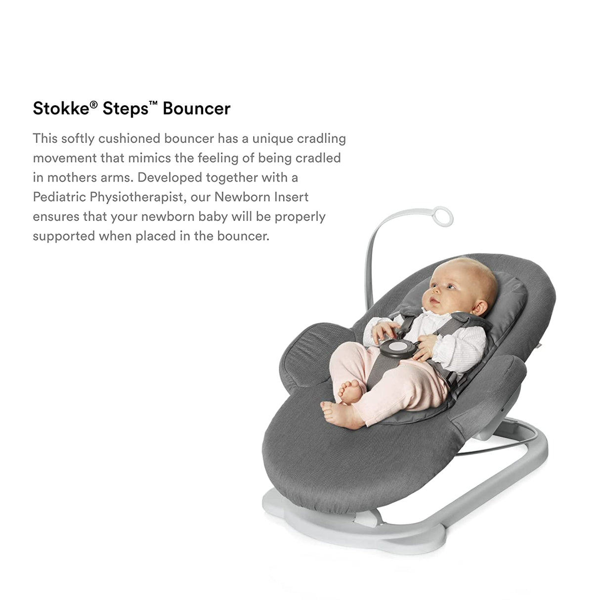 Stokke Steps - Mecedora portátil para bebé, color blanco y gris oscuro, con varias posiciones de asiento - DIGVICE MX