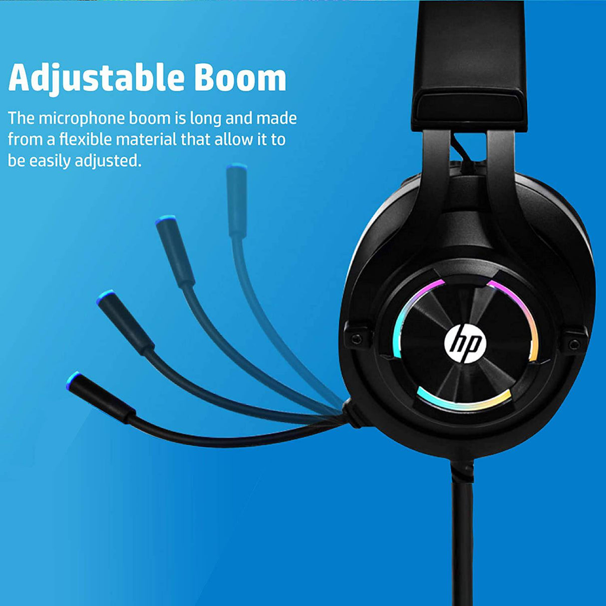HP - Auriculares para juegos USB, auriculares para computadora para juegos de PC con micrófono para el trabajo, auriculares para juegos USB con sonido envolvente virtual 7.1 con micrófono