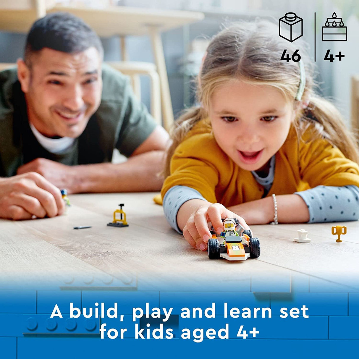 LEGO City Great Vehicles Race Car 60322 Juego de juguetes de construcción para niños en edad preescolar, niños y niñas a partir de 4 años (46 piezas)