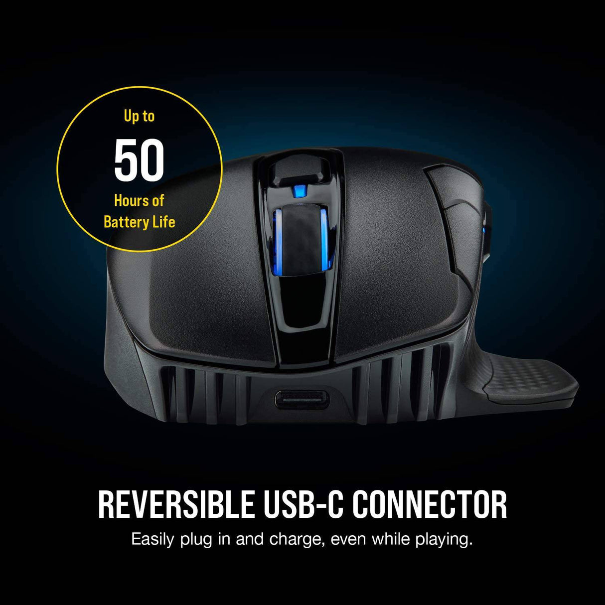 Corsair Dark Core RGB Pro, mouse inalámbrico para juegos FPS/MOBA con tecnología SLIPSTREAM, negro, LED RGB retroiluminado, 18000 DPI, óptico, CH-9315411-NA