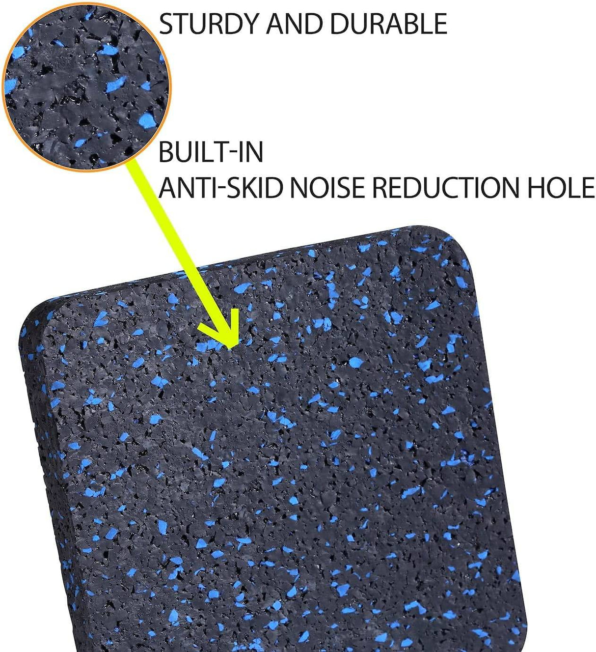 BestXD tapete para cinta de correr, tapete para equipo de ejercicio con goma de alta densidad (3.94 x 3.94 x 0.5 pulgadas) 6 piezas.