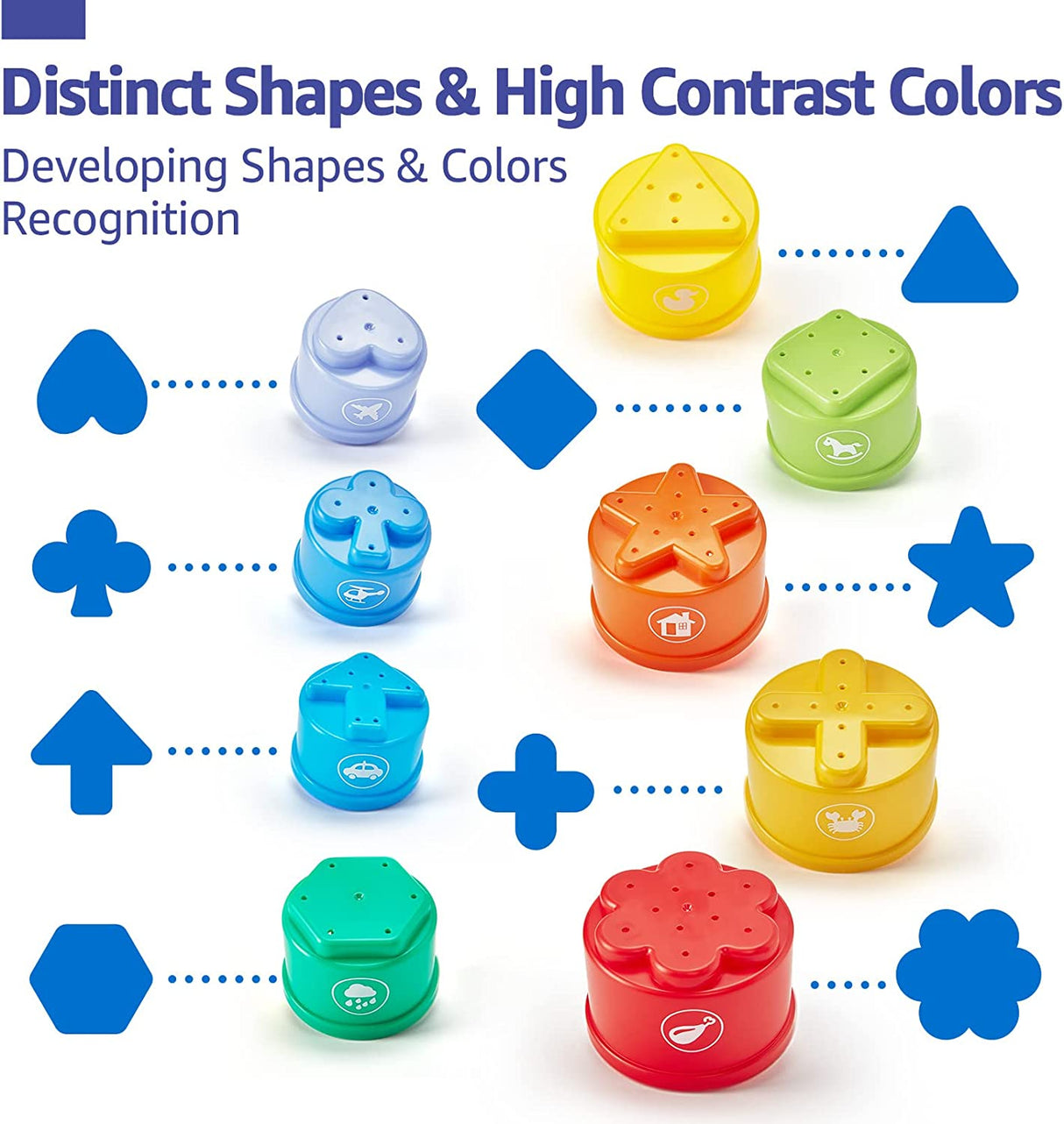 hahaland Vasos apilables Juguetes para bebés de 12 a 18 meses, Juguetes apilables de aprendizaje B08SQND4SV