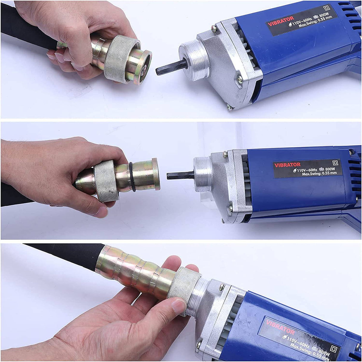 Bizoepro Portable 13000 RPM Concreto Vibrador 800W 3/4 HP Operado a Mano Eliminar Burbujas de Aire Portátil Construcción Vibrador - DIGVICE MX