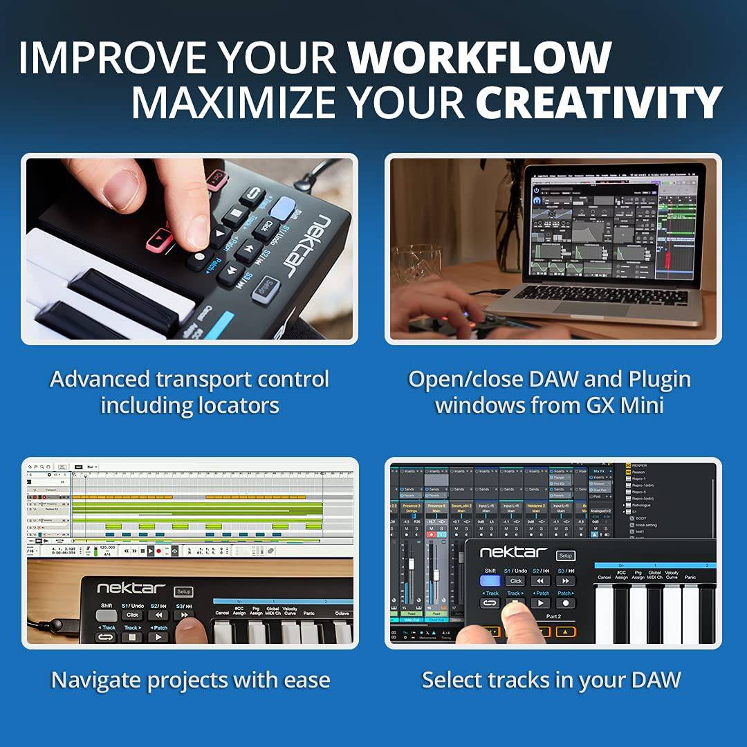 Nektar Impact GX Mini - Teclado controlador USB MIDI con integración Nektar DAW