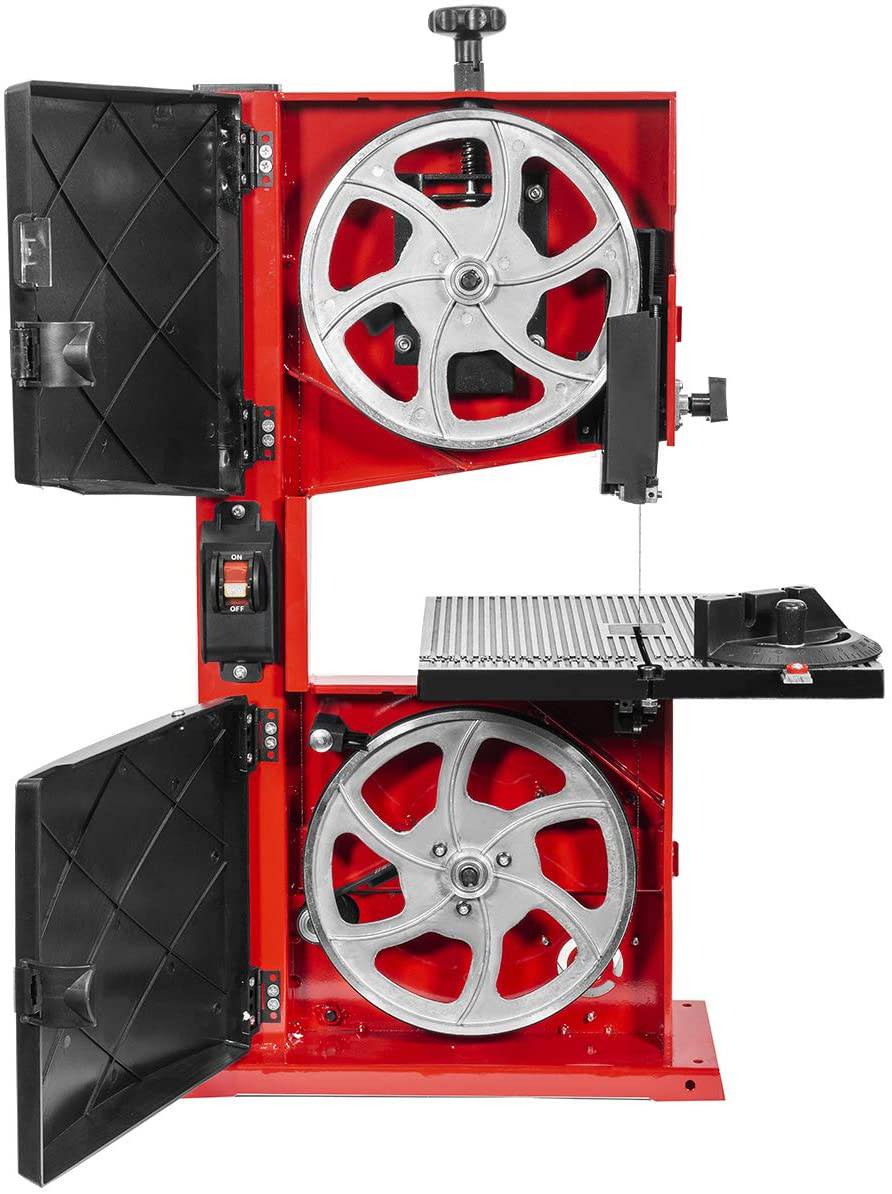 XtremepowerUS Sierra de cinta de banco profesional de 9 pulgadas con ángulo ajustable estacionario para carpintería, sierra de cinta de 2340 FPM con puerto para polvo, rojo - DIGVICE MX