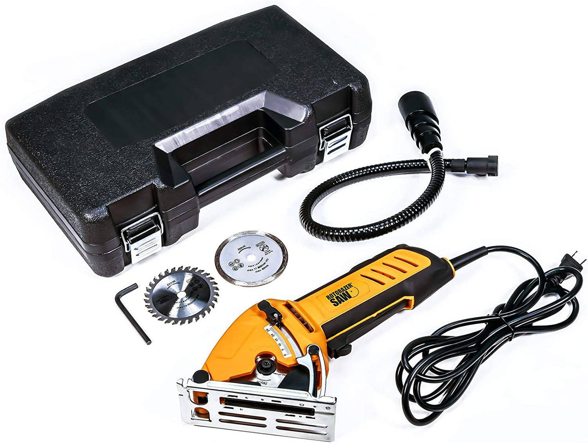 ROTORAZER Juego de sierra circular compacta Proyectos de bricolaje: corte de paneles de yeso, azulejos, lechada, metal, tuberías, PVC, plástico, cobre, alfombras con cuchillas, colector de polvo y estuche - DIGVICE MX