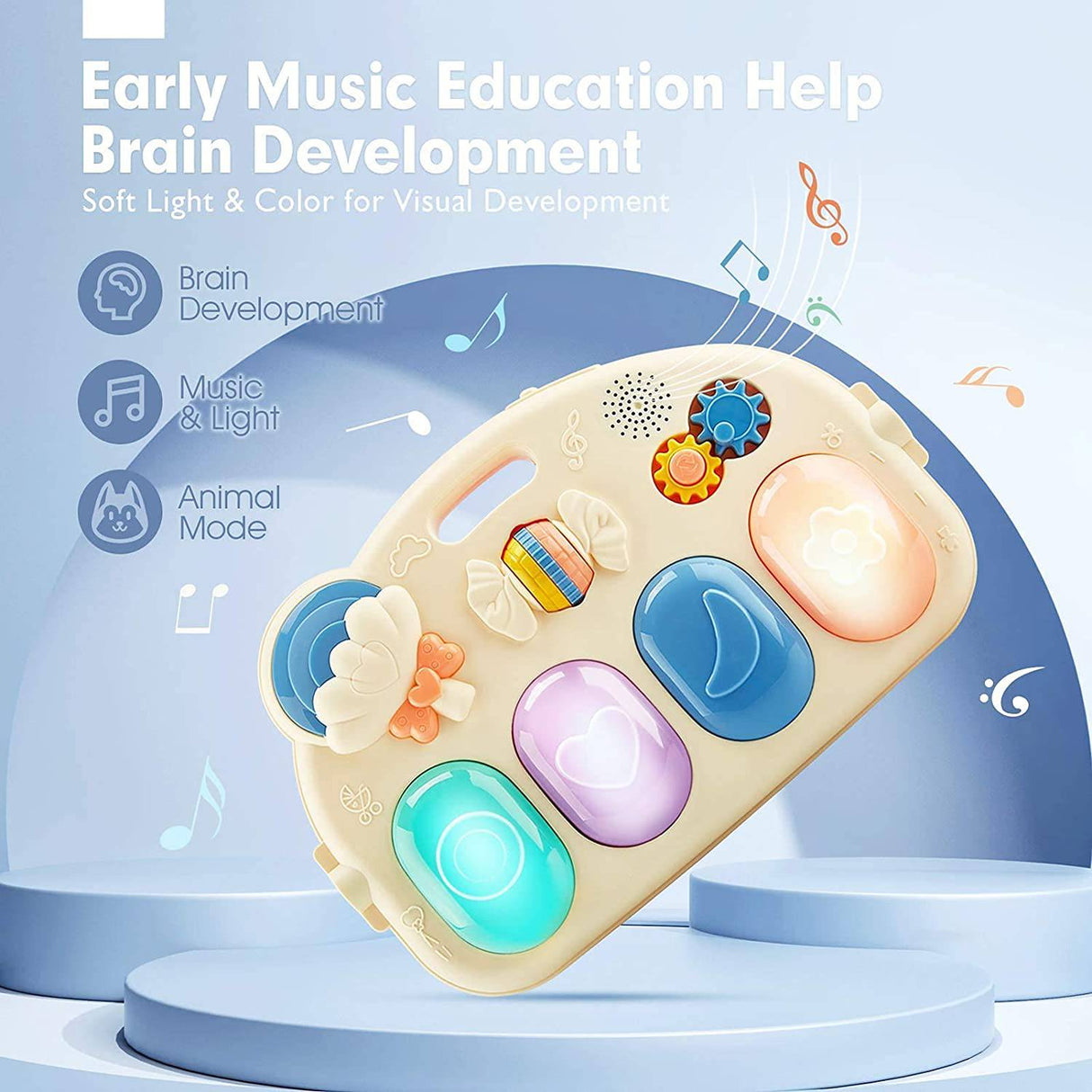 Hahaland - Juguetes para bebés de 0 a 6 meses, alfombrilla de juego para bebé con sonajeros de piano para bebé - DIGVICE MX